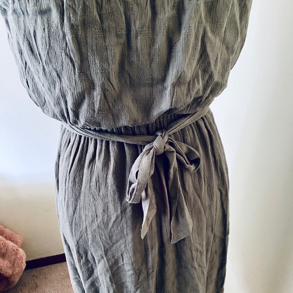 Fashion On Earth Olive Button Strapless Dress - Picture 4 of 7